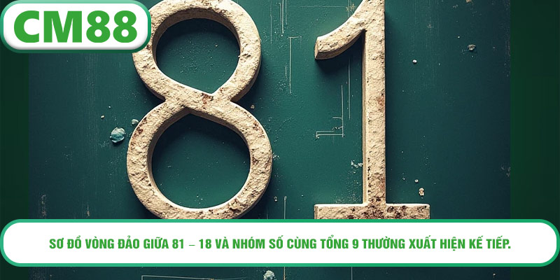 Sơ đồ vòng đảo giữa 81 – 18 và nhóm số cùng tổng 9 thường xuất hiện kế tiếp.